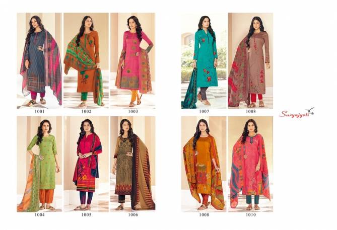 Suryajyoti Shabanna 1 Latest Fancy Designer Regular Casual Wear Cotton Dress Materials Collection
